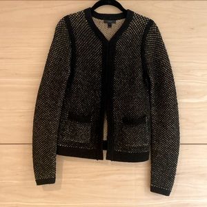 J Crew Black & Tan XS Sweater / Cardigan